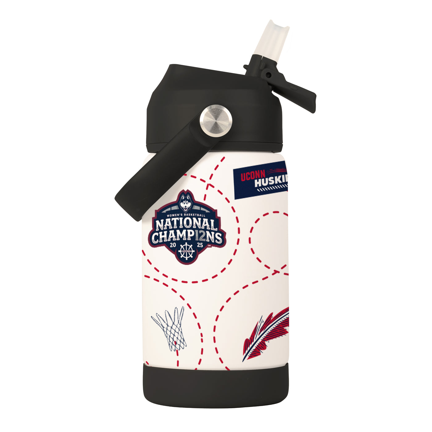 UCONN 2025 Womens Basketball Champions 12oz Kids Bottle