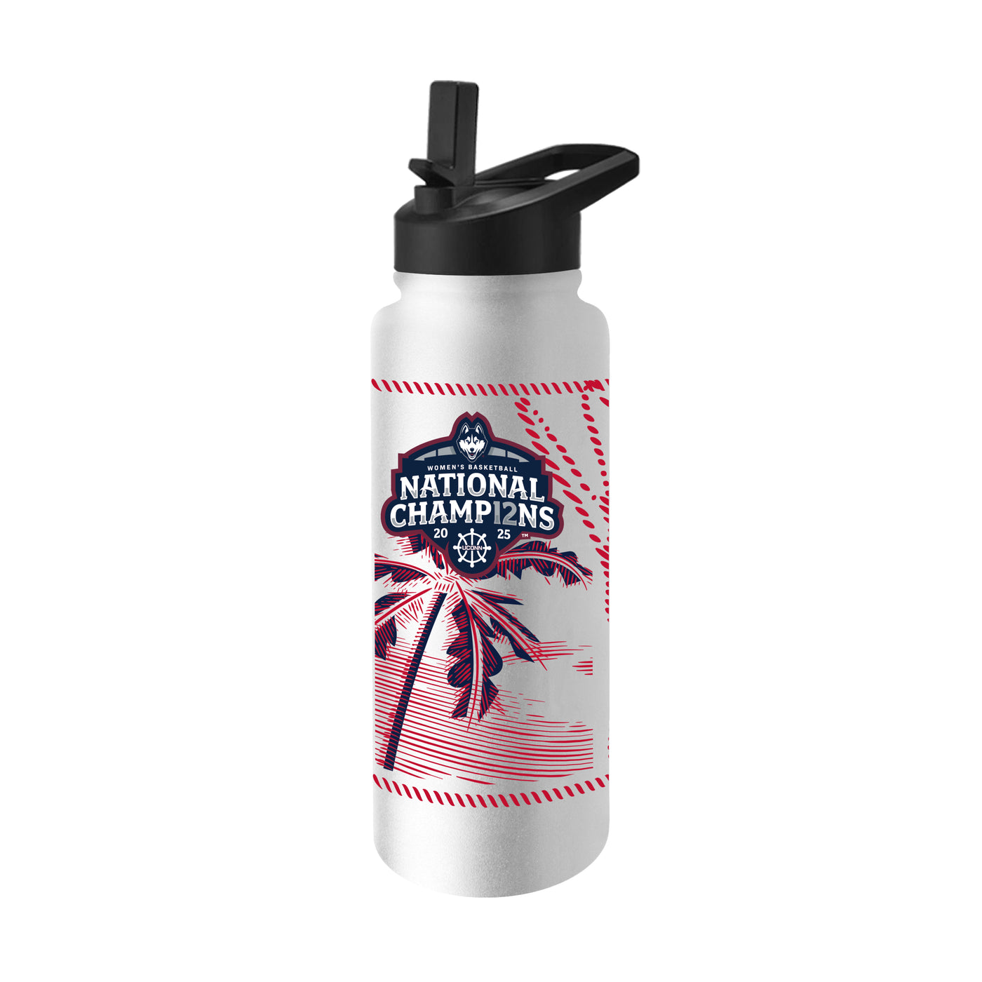 UCONN 2025 Womens Basketball Champions 34oz Quencher Bottle
