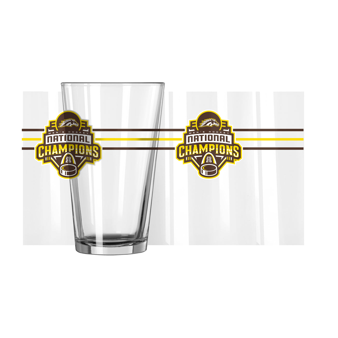 Western Michigan 2025 Mens Hockey Champions 16oz Pint Glass