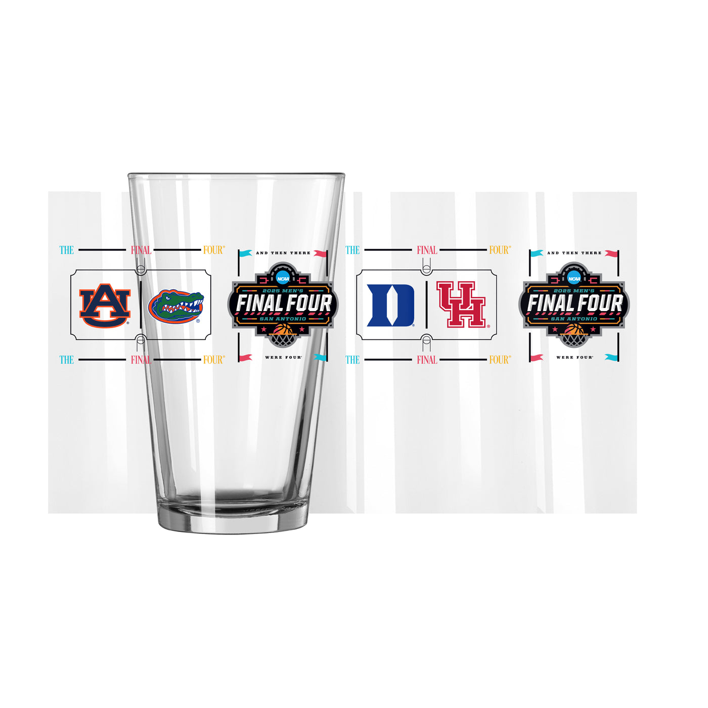 2025 Mens Basketball Final 4 Teams 16oz Wrap Pint Glass