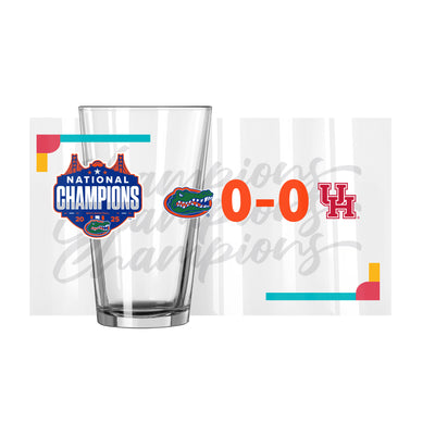 Florida 2025 Mens Basketball Champions 16oz Recap Pint Glass