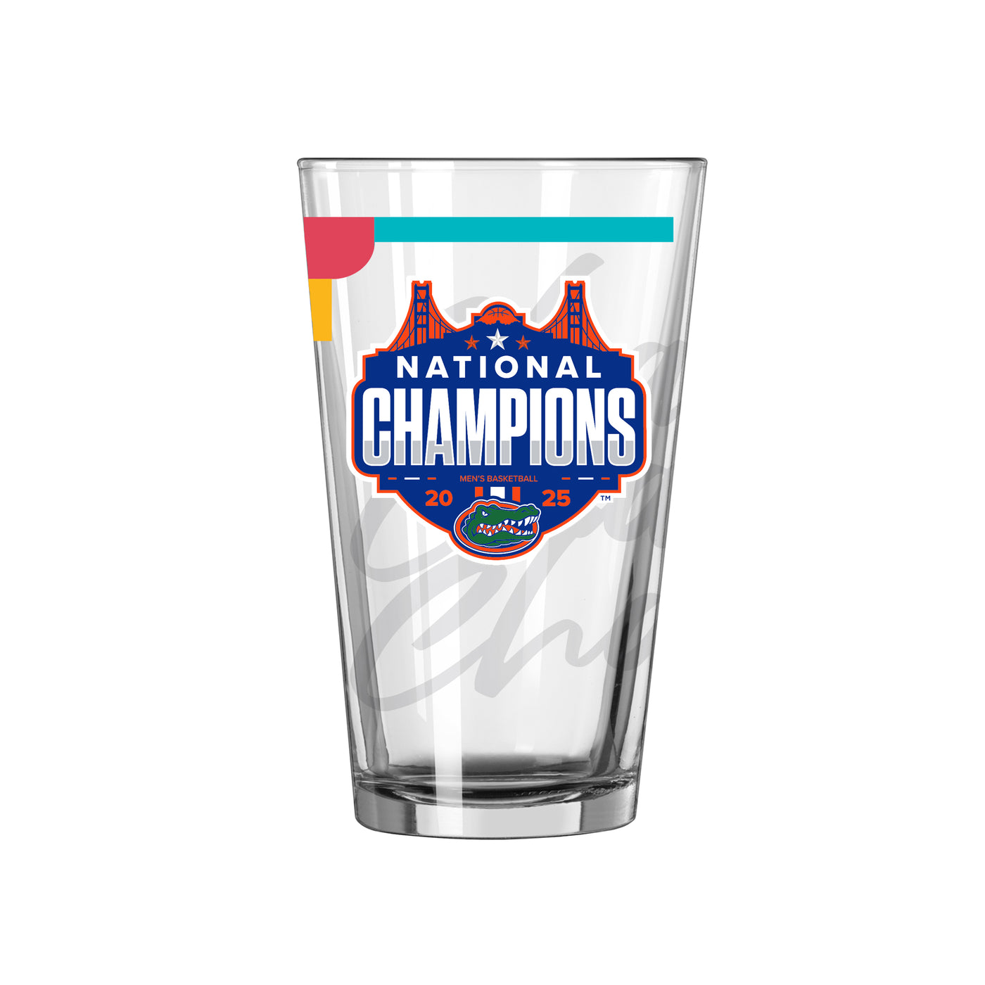 Florida 2025 Mens Basketball Champions 16oz Recap Pint Glass
