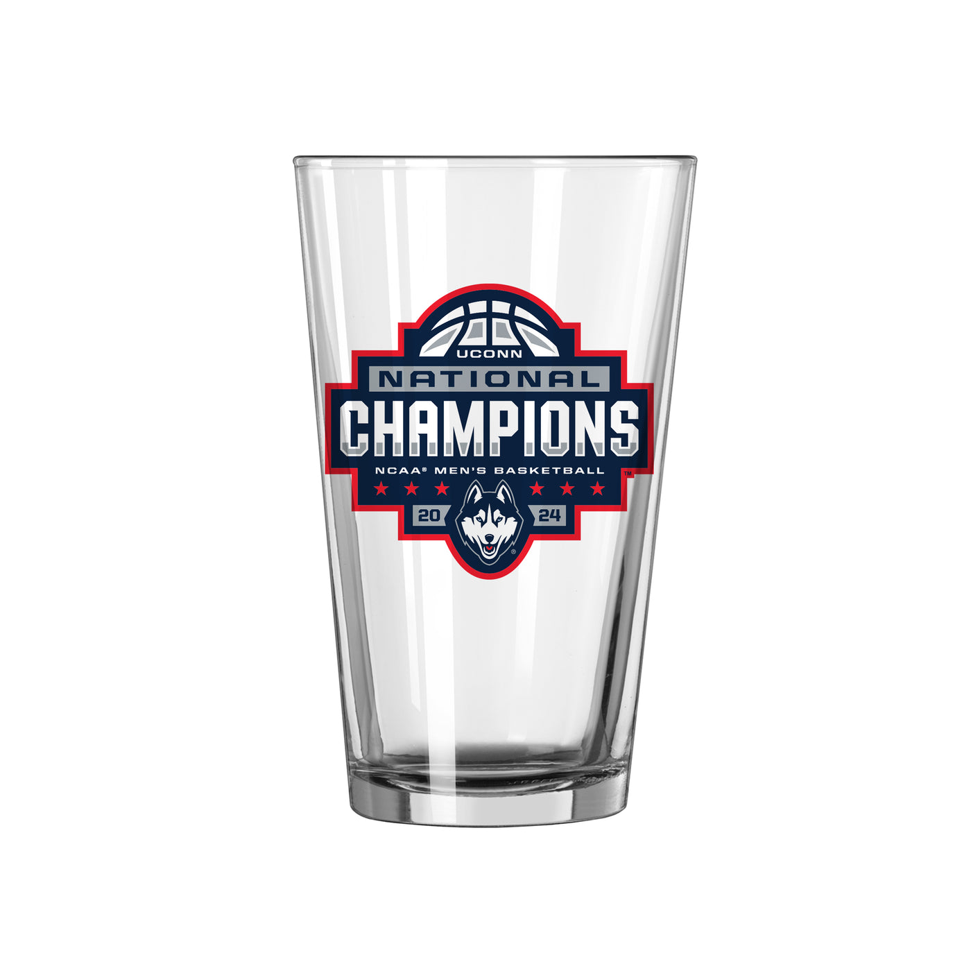 UCONN 2024 Men's Basketball Champions 16oz Pint Glass