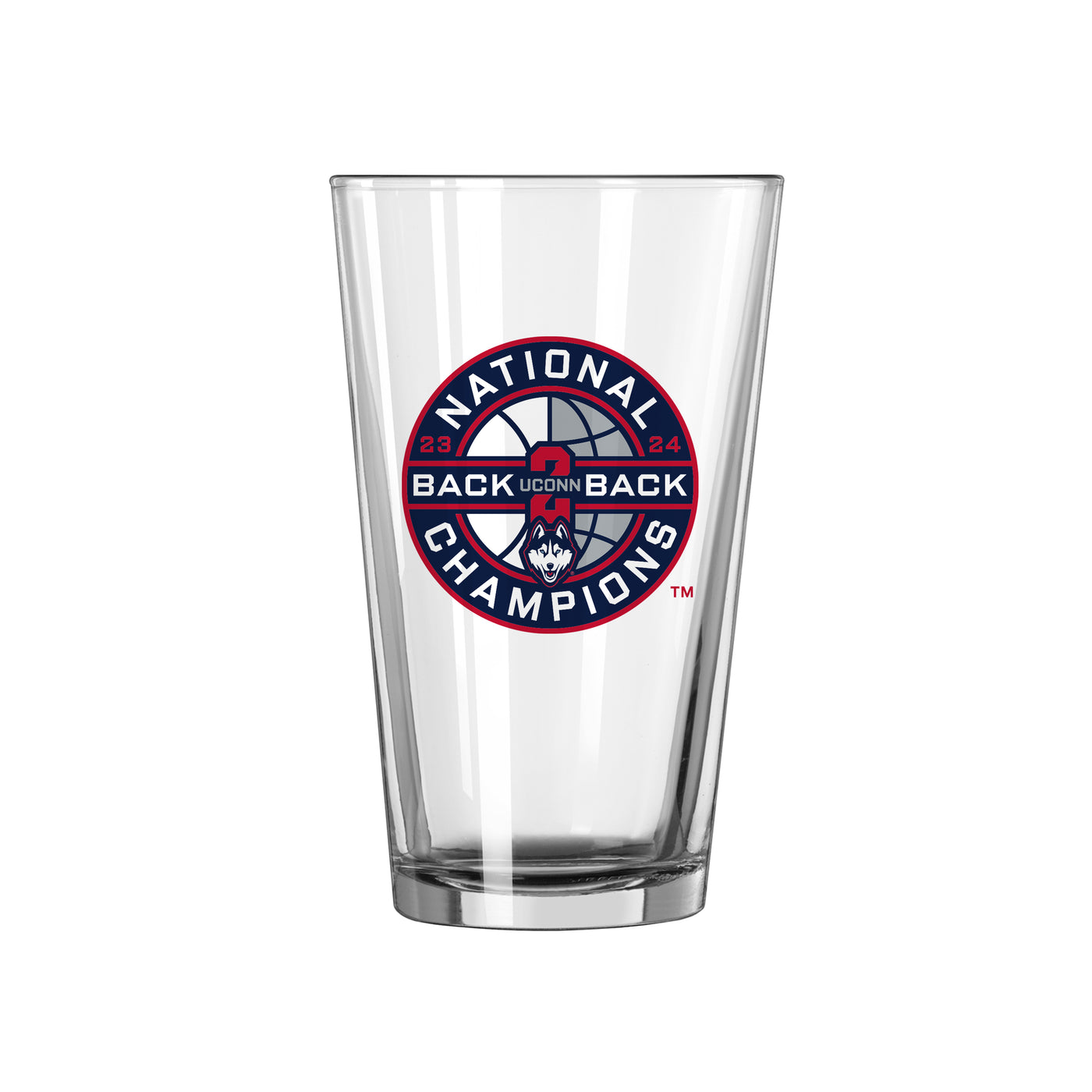 UConn Back to Back Mens Basketball Champions 16oz Pint Glass