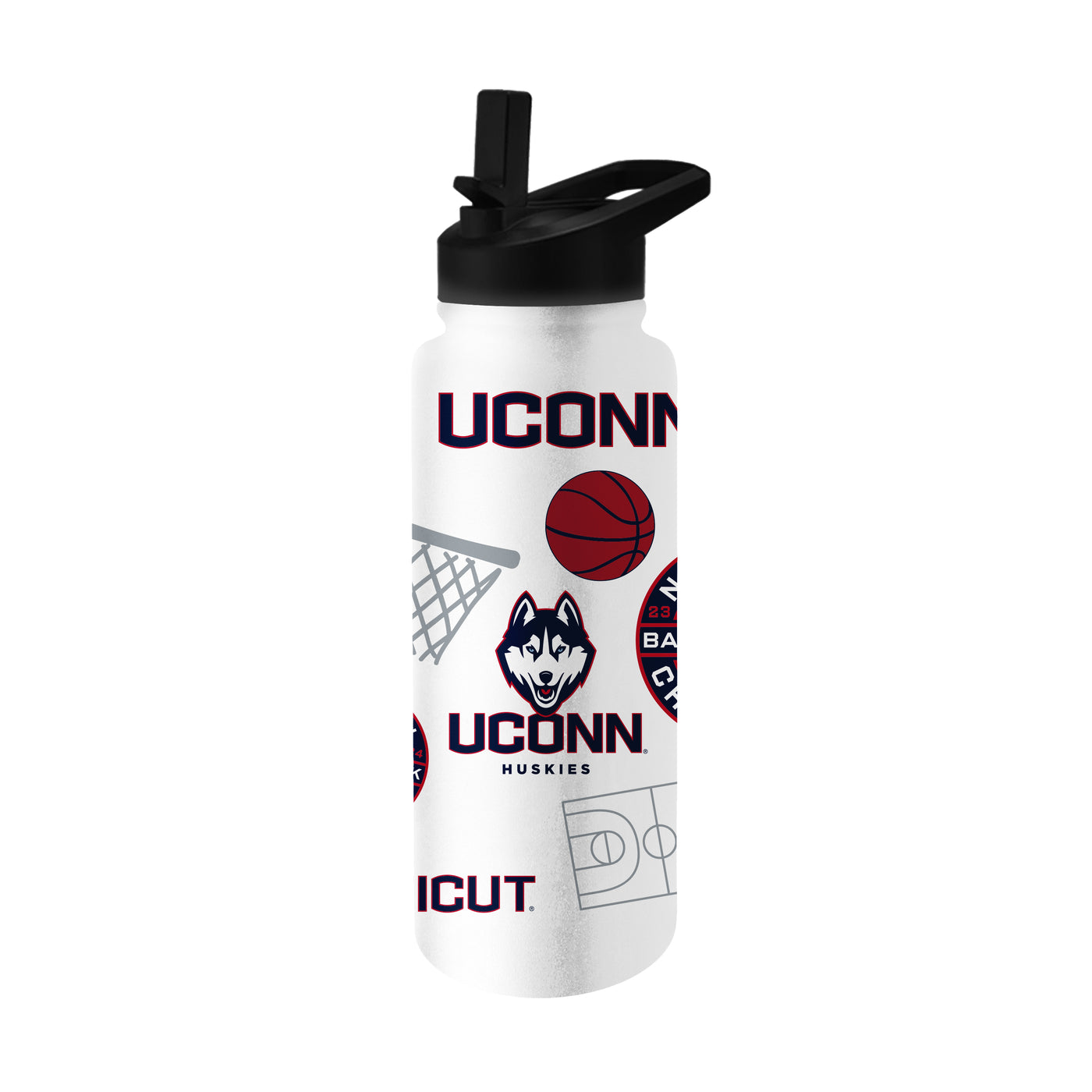 UConn 2024 Back to Back Mens Basketball Champs 34oz Native Quencher Bottle