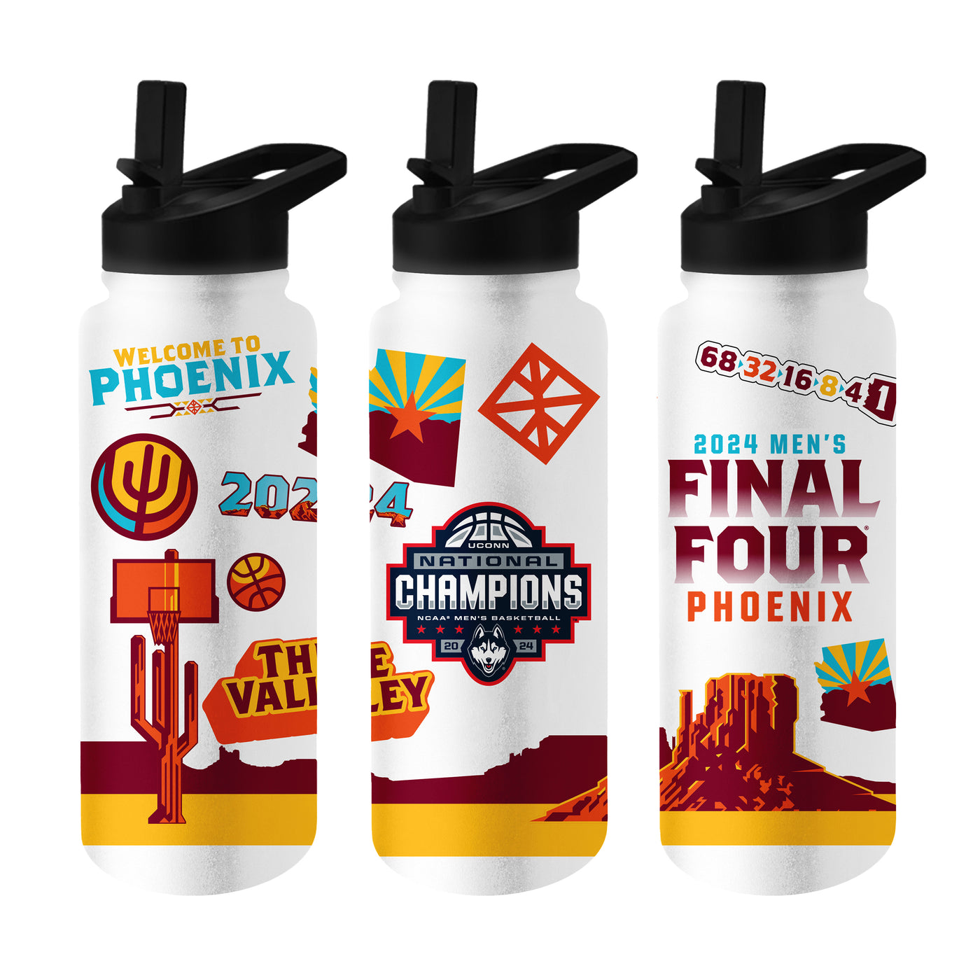 UConn 2024 Men's Basketball Champions 34oz Native Quencher Bottle