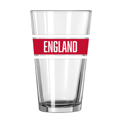 England 16oz Stripe Pint Glass - Logo Brands
