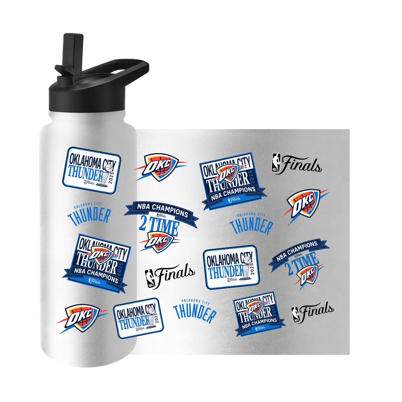 Oklahoma City Thunder 2025 NBA Champions 34oz Quencher Bottle