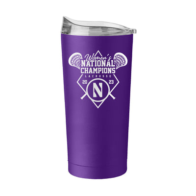 Northwestern 2023 Womens Lacrosse Champions 20oz Powder Coat Tumbler