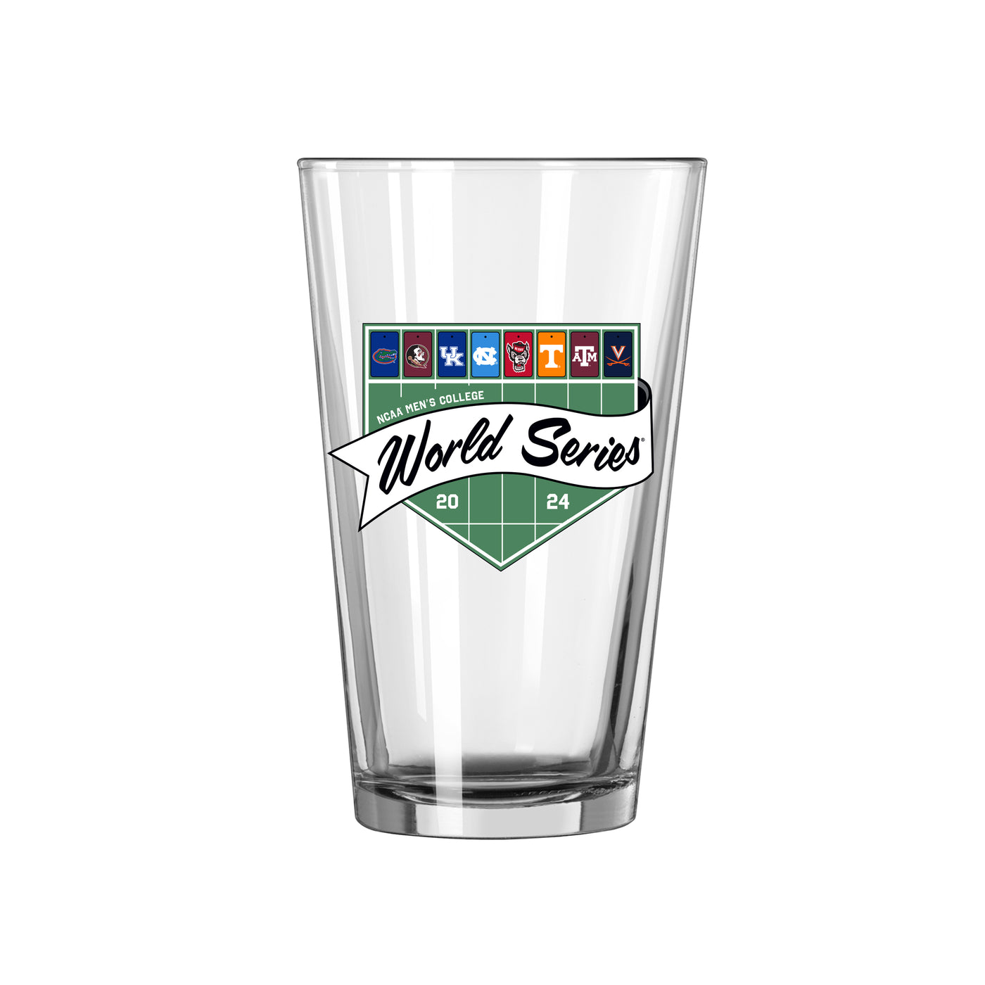 2024 NCAA Men's Baseball 16oz Final 8 Teams Pint Glass