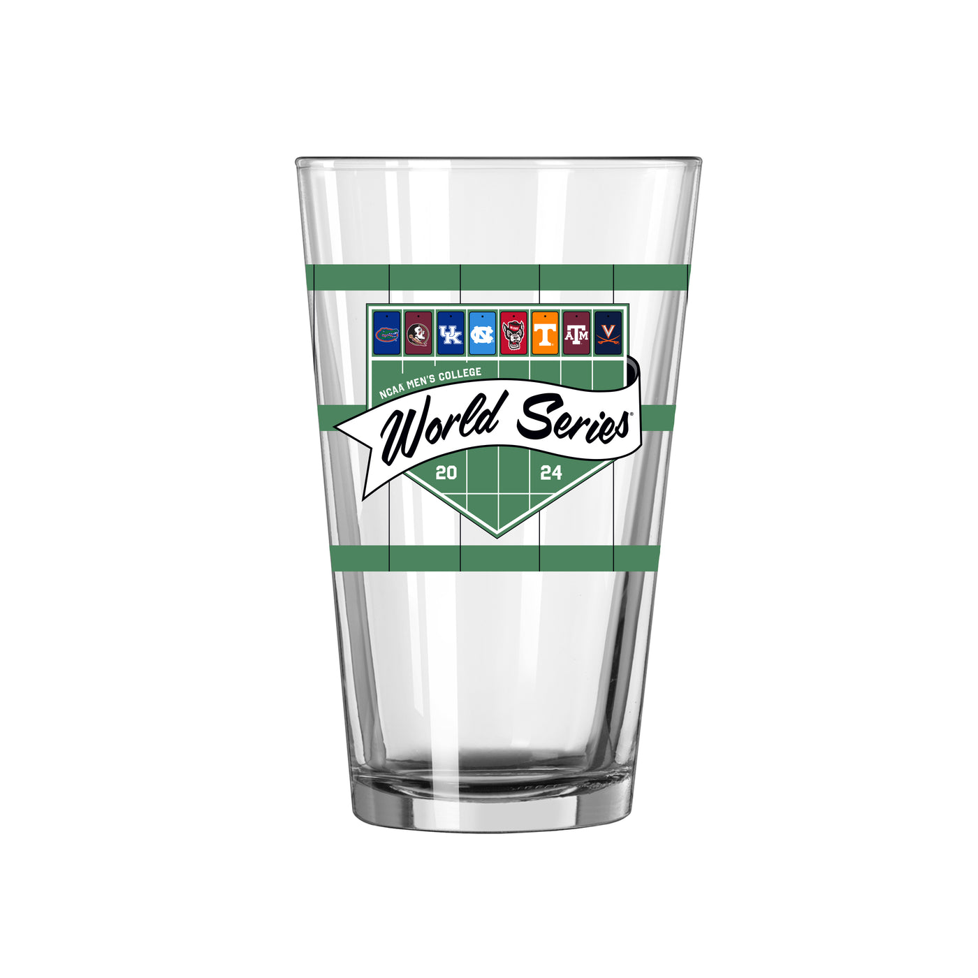 2024 NCAA Men's Baseball 16oz Final 8 Teams Full Wrap Pint Glass