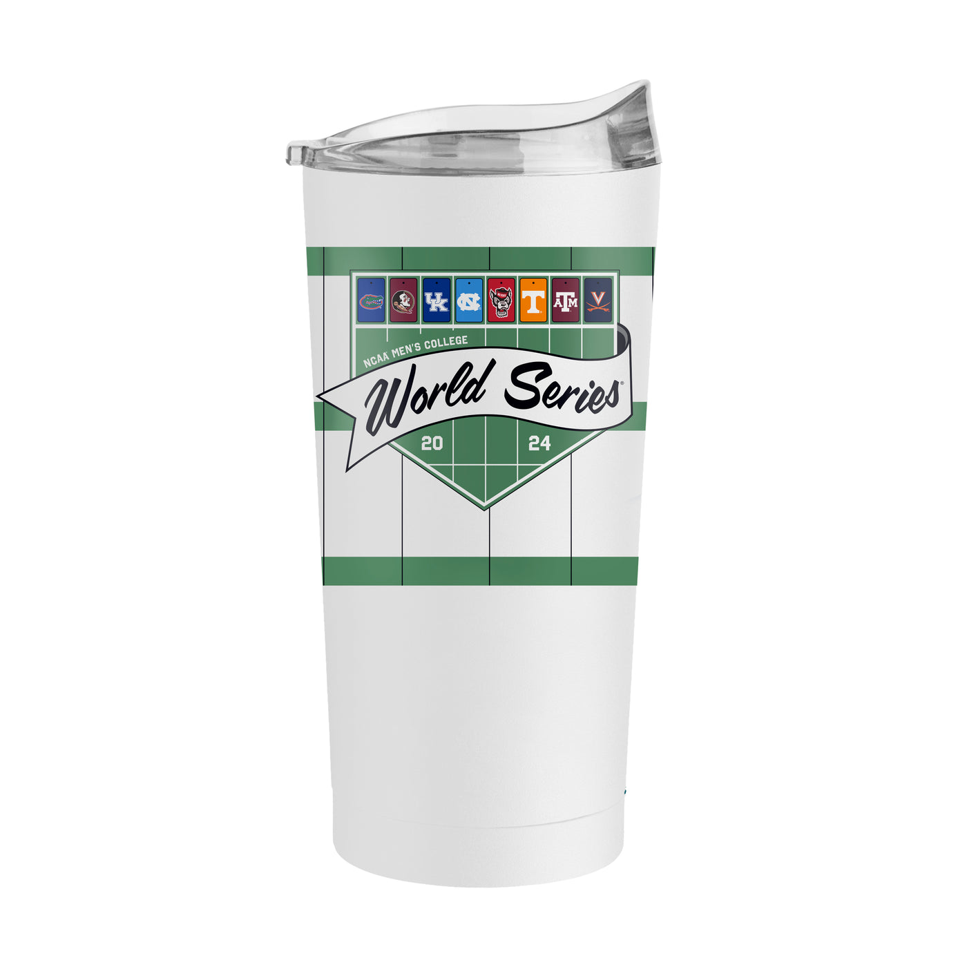 2024 NCAA Men's Baseball 20oz Final 8 Teams Full Wrap Powder Coat Tumbler