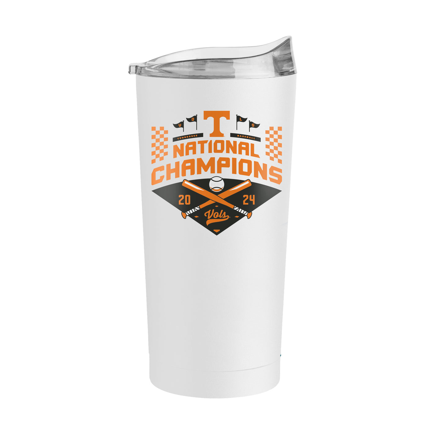 Tennessee 20oz 2024 NCAA Baseball Champions White Powder Coat Tumbler