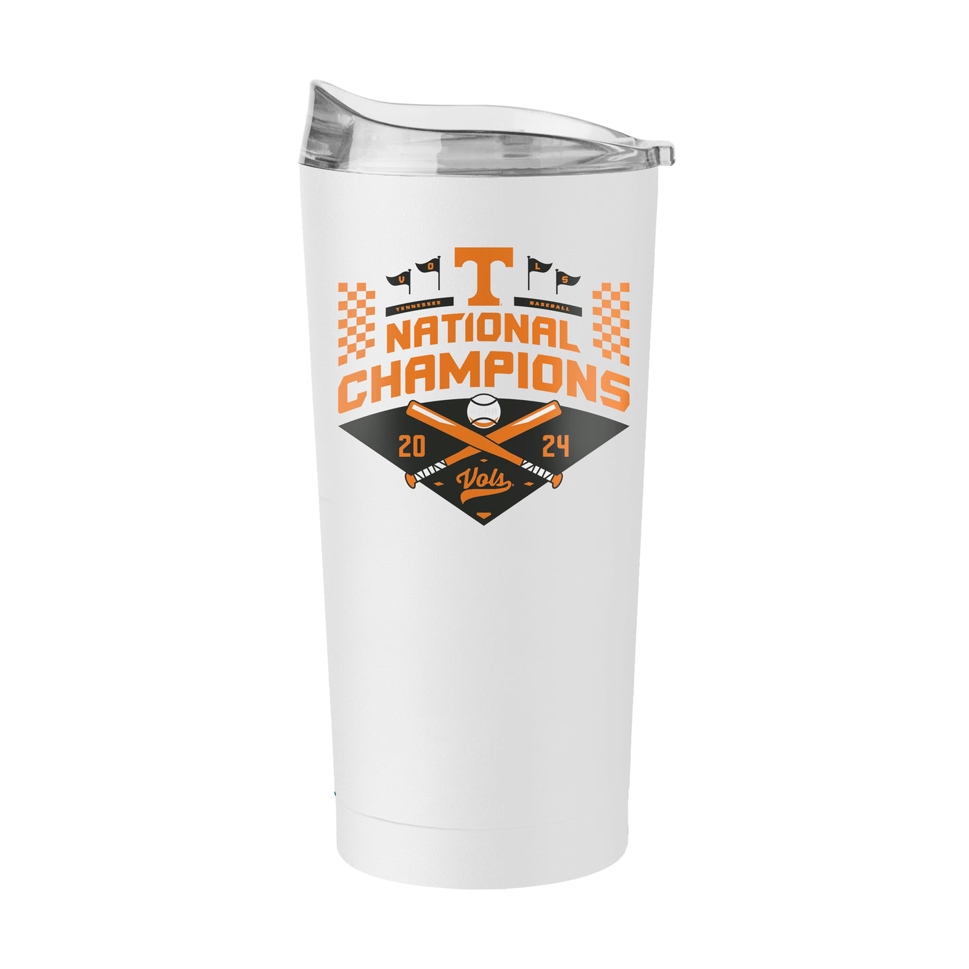 Tennessee 20oz 2024 NCAA Baseball Champions White Powder Coat Tumbler