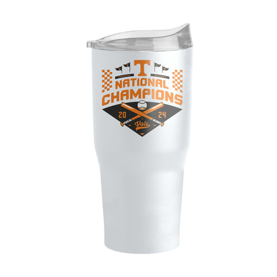 Tennessee 30oz 2024 NCAA Baseball Champions White Powder Coat Tumbler