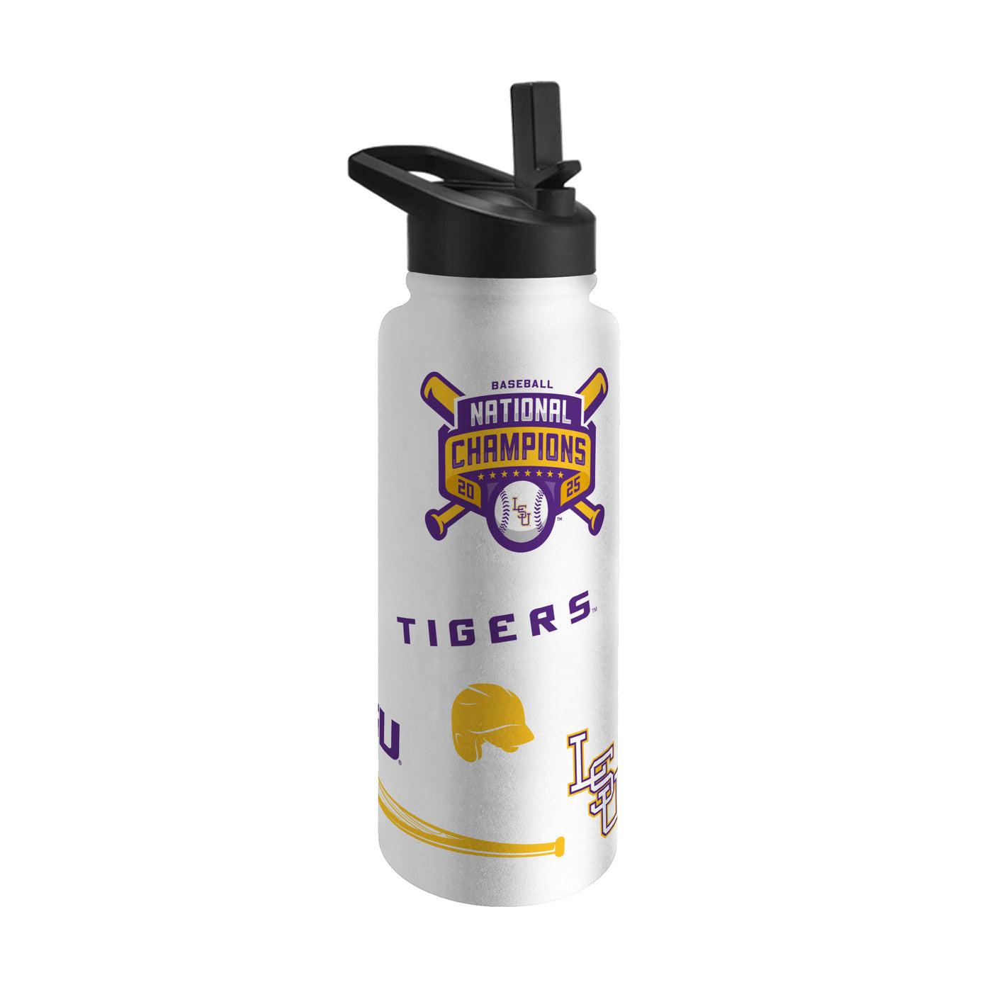 LSU 2025 Baseball Champions 34oz Quencher Bottle