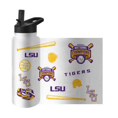LSU 2025 Baseball Champions 34oz Quencher Bottle
