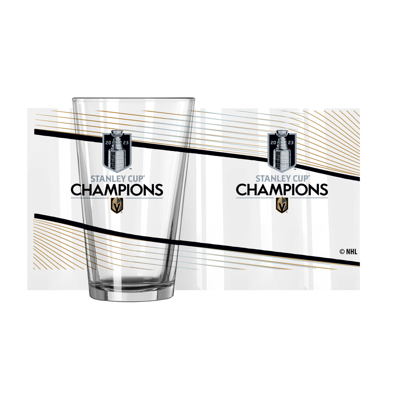 Vegas Golden Knights 16oz 2023 Stanley Cup Champions Pint Glass - Logo Brands