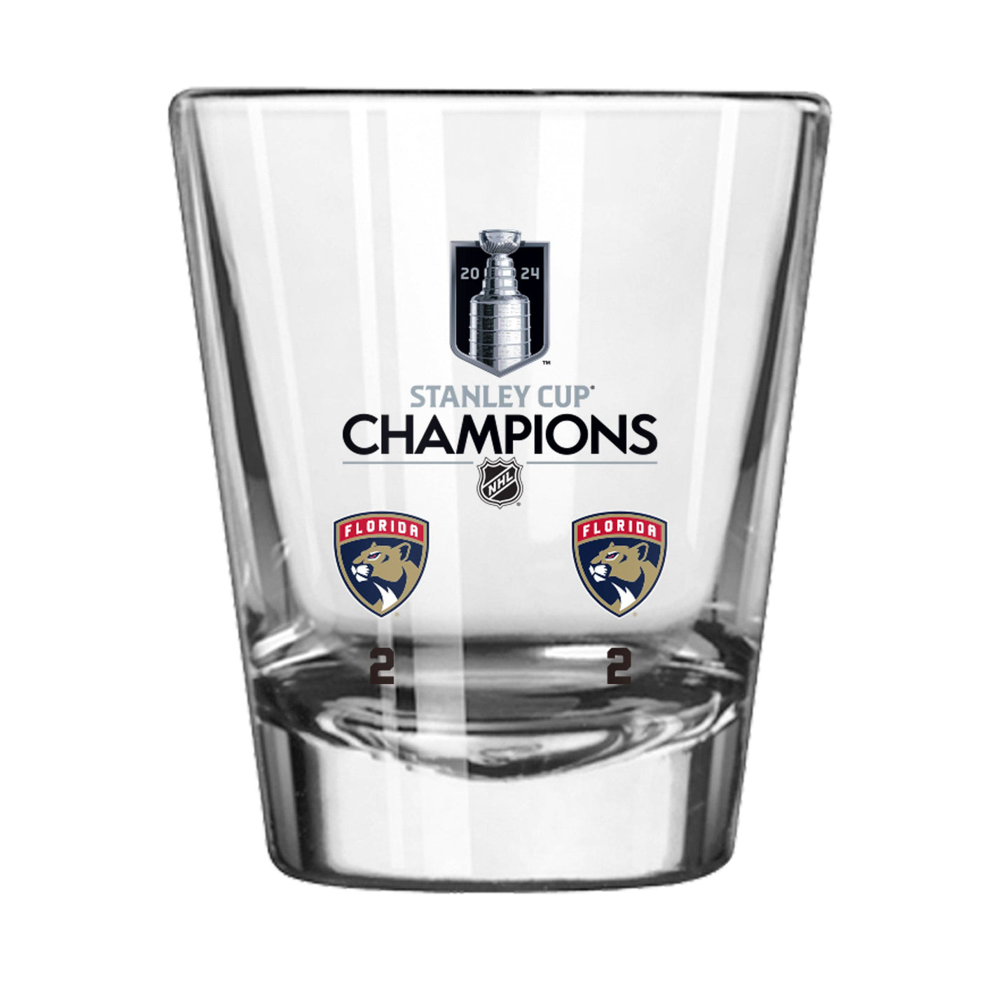 Florida Panthers 2oz 2024 NHL Champions Score Shot Glass