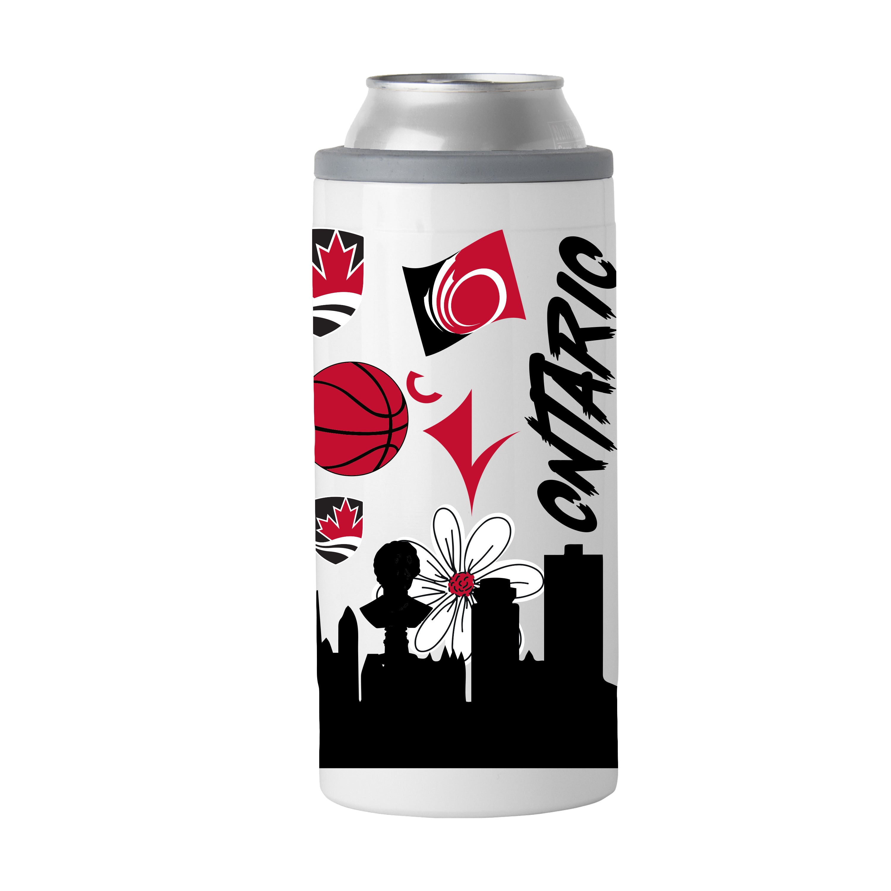Carleton University 12oz Native Powder Coat Slim Can Coolie | Logo Brands