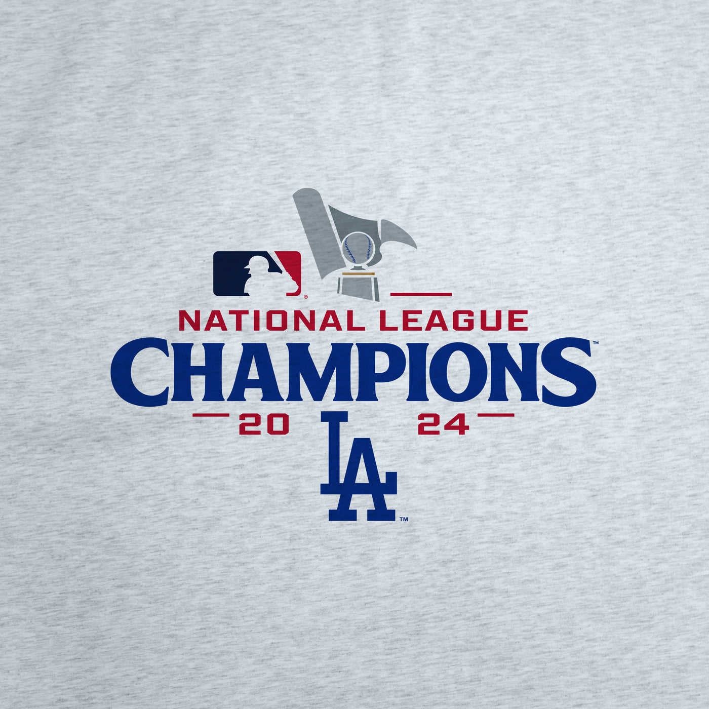 LA Dodgers 2024 National League Champs Athletic Gray Sublimated Sweatshirt Blanket