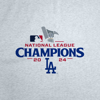 LA Dodgers 2024 National League Champs Athletic Gray Sublimated Sweatshirt Blanket