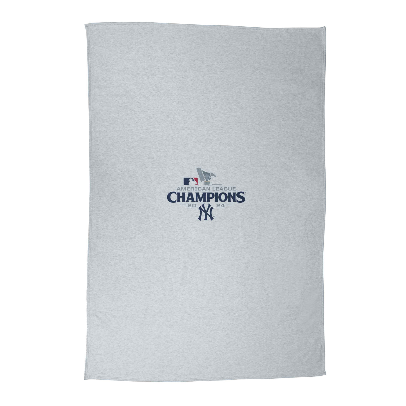 NY Yankees 2024 American League Champs Athletic Gray Sublimated Sweatshirt Blanket
