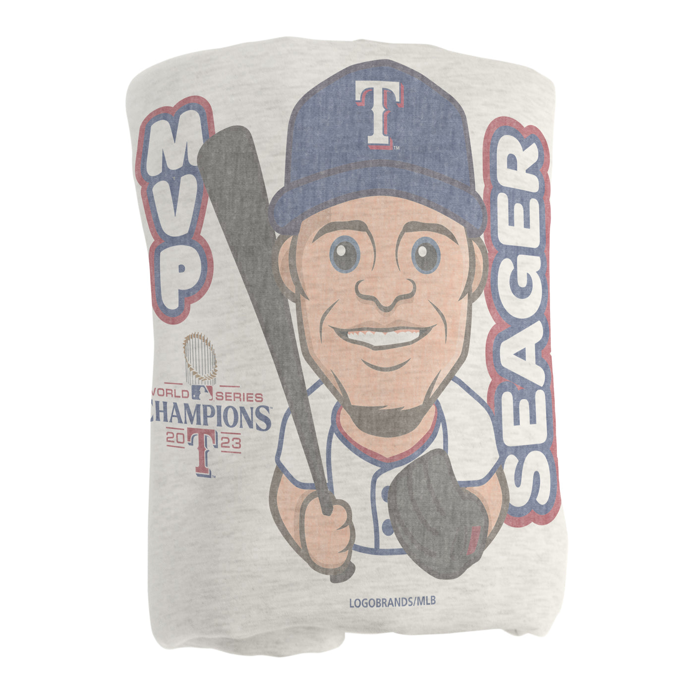 Texas Rangers 2023 World Series MVP Sublimated Sweatshirt Blanket