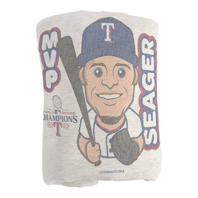 Texas Rangers 2023 World Series MVP Sublimated Sweatshirt Blanket