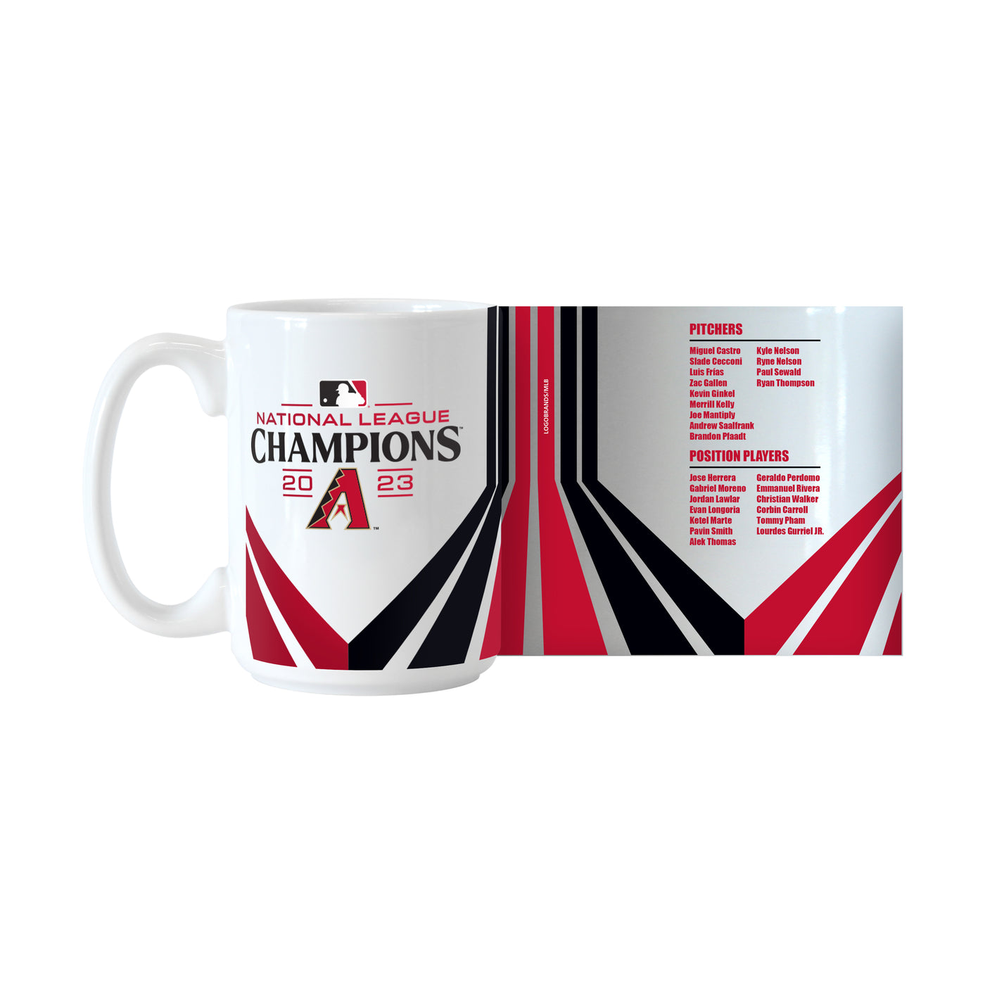Arizona Diamondbacks 15oz 2023 NL Champions Roster Sublimated Mug