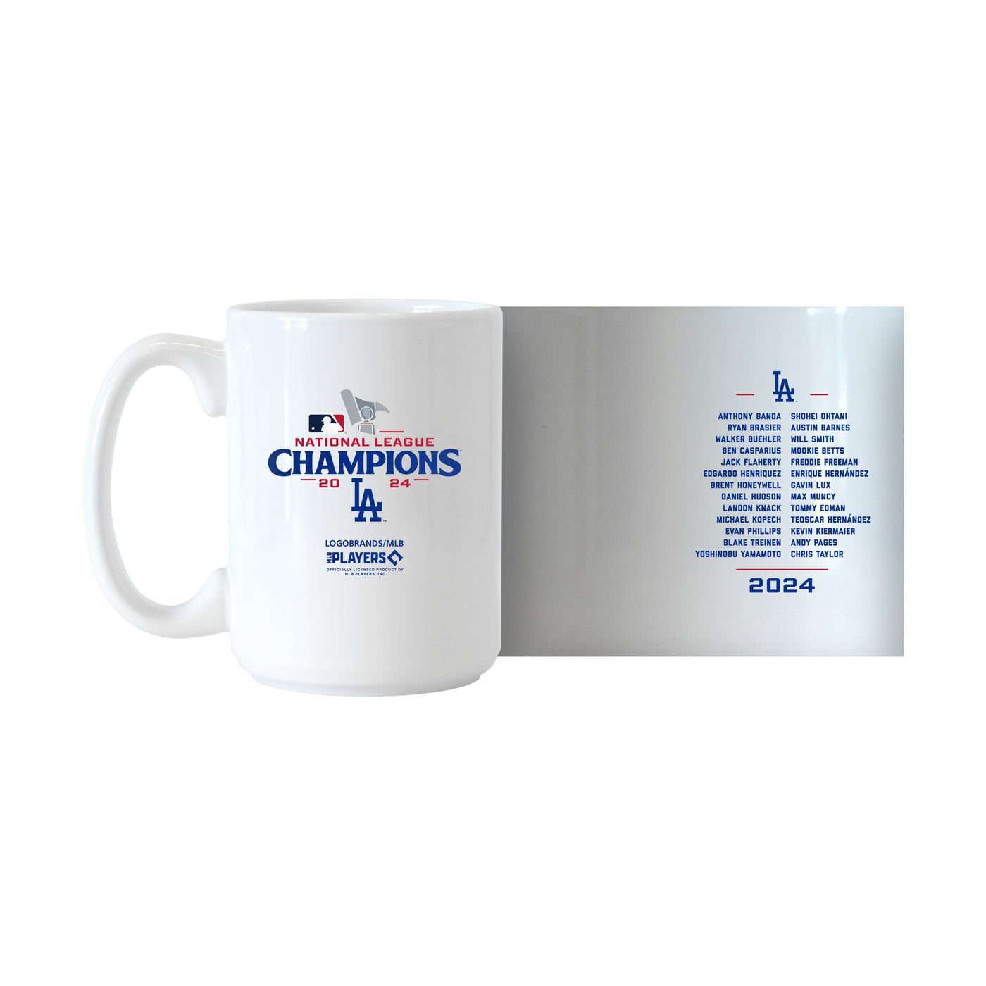 LA Dodgers 2024 National League Champs 15oz Roster Sublimated Mug