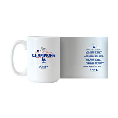 LA Dodgers 2024 National League Champs 15oz Roster Sublimated Mug