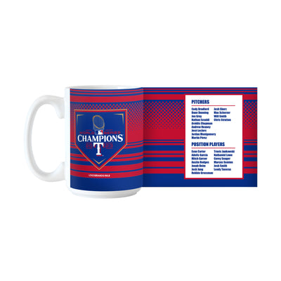 Texas Rangers 15oz 2023 World Series Champions Roster Sublimated Mug