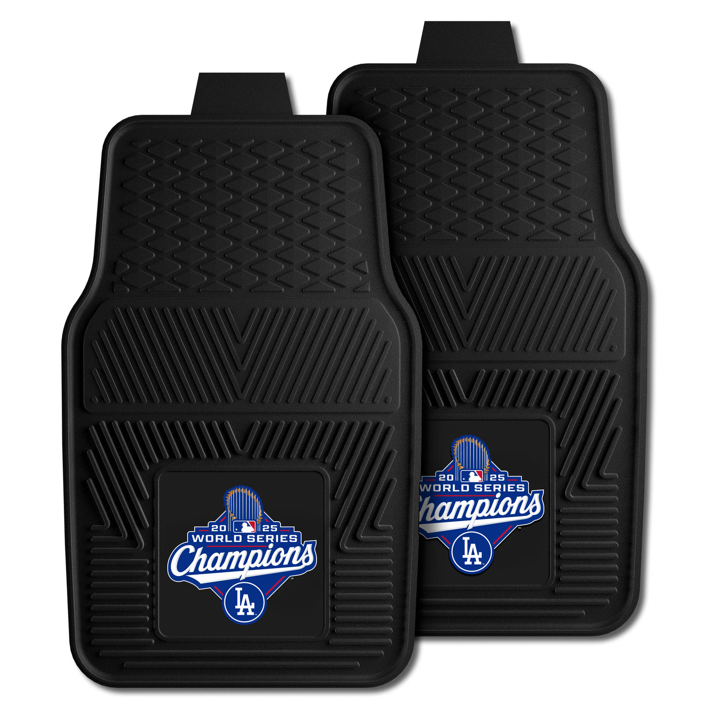 LA Dodgers 2025 World Series Champions 2pc Vinyl Neoprene Logo Car Mat Set