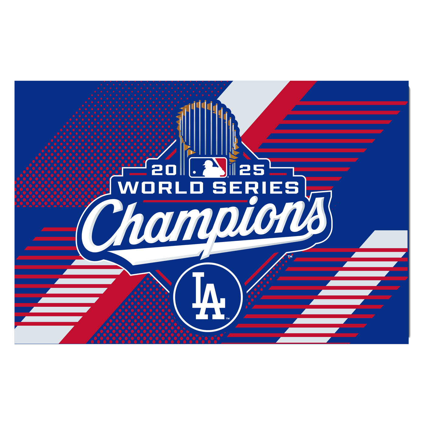 LA Dodgers 2025 World Series Champions Stater Mat 19x30
