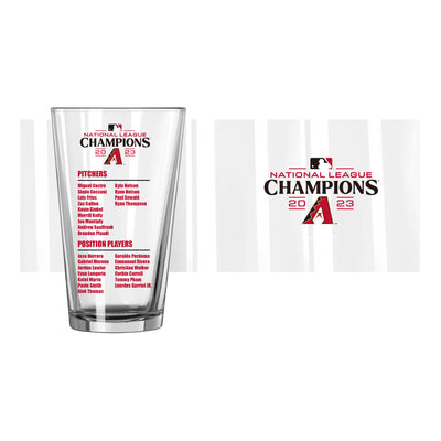Arizona Diamondbacks 16oz 2023 NL Champions Roster Pint Glass