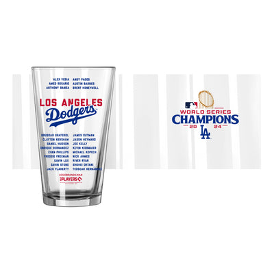 LA Dodgers 2024 World Series Champs 16oz Roster Pint Glass