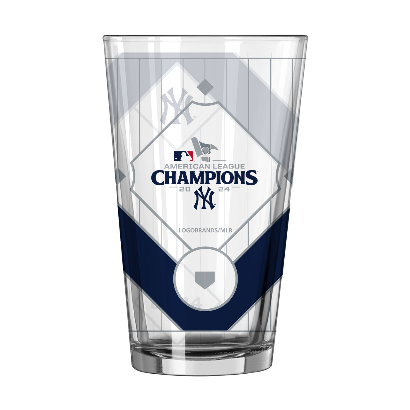 NY Yankees 2024 American League Champs 16oz Wrap Pint Glass