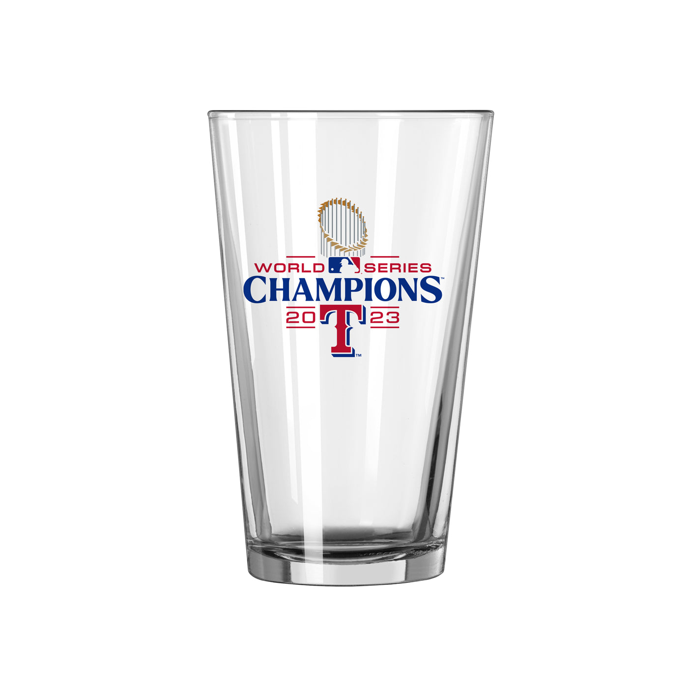 Texas Rangers 16oz 2023 World Series Champions Summary Pint Glass