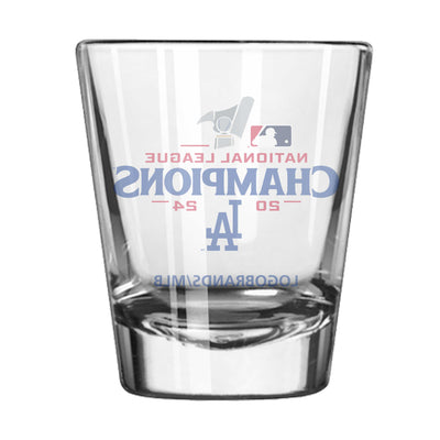 LA Dodgers 2024 National League Champs 2oz Shot Glass