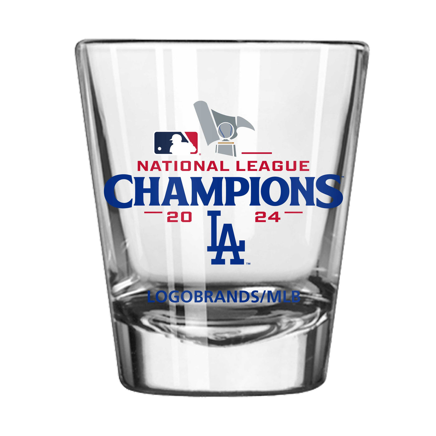 LA Dodgers 2024 National League Champs 2oz Shot Glass