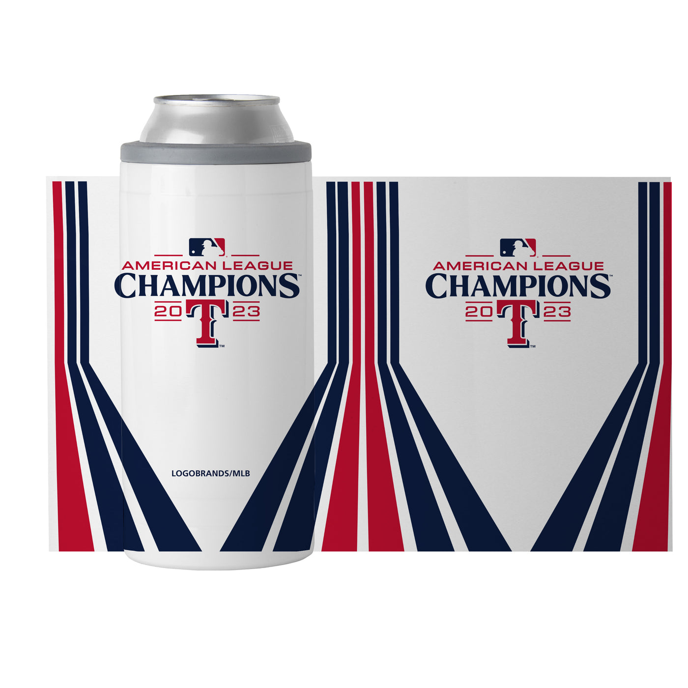Texas Rangers 12oz 2023 AL Champions Slim Can Coolie