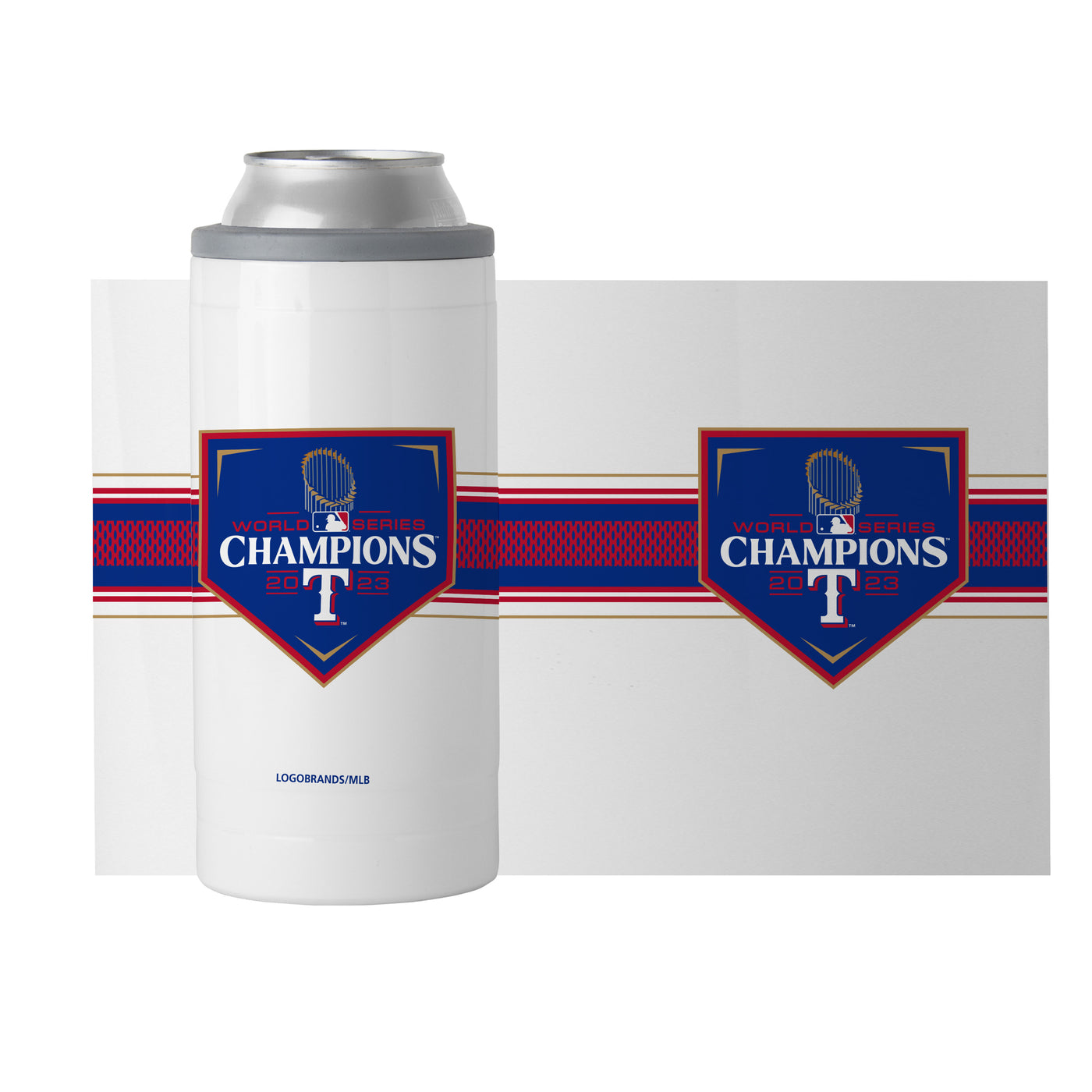 Texas Rangers 12oz 2023 World Series Champions Slim Can Coolie