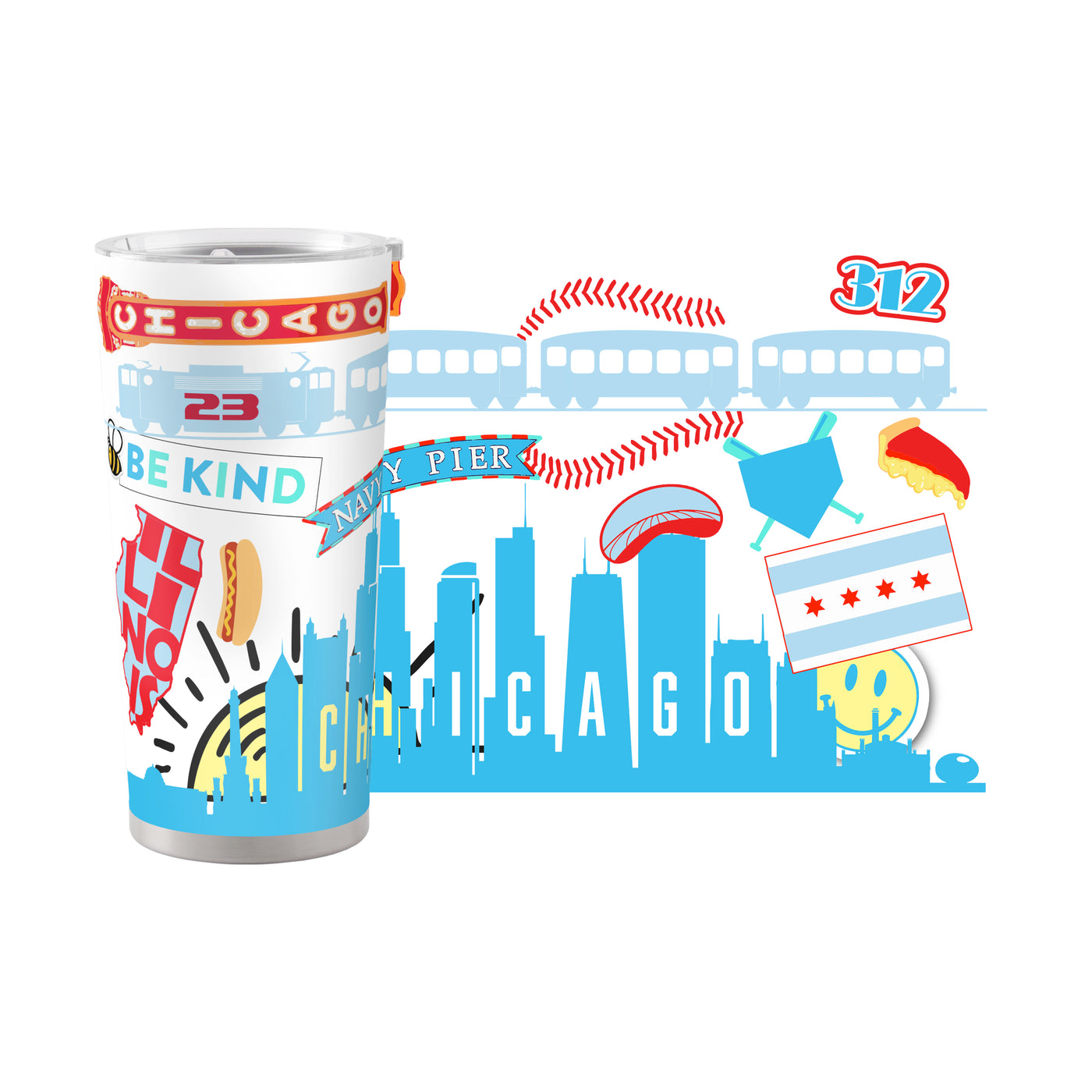 Chicago 20oz Native Powder Coat Tumbler