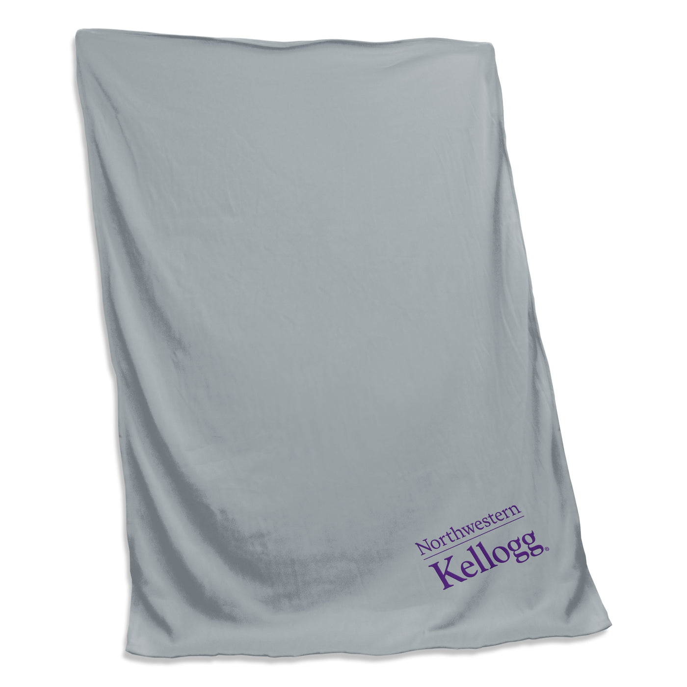 Northwestern Kellogg Gray Screened Sweatshirt Blanket