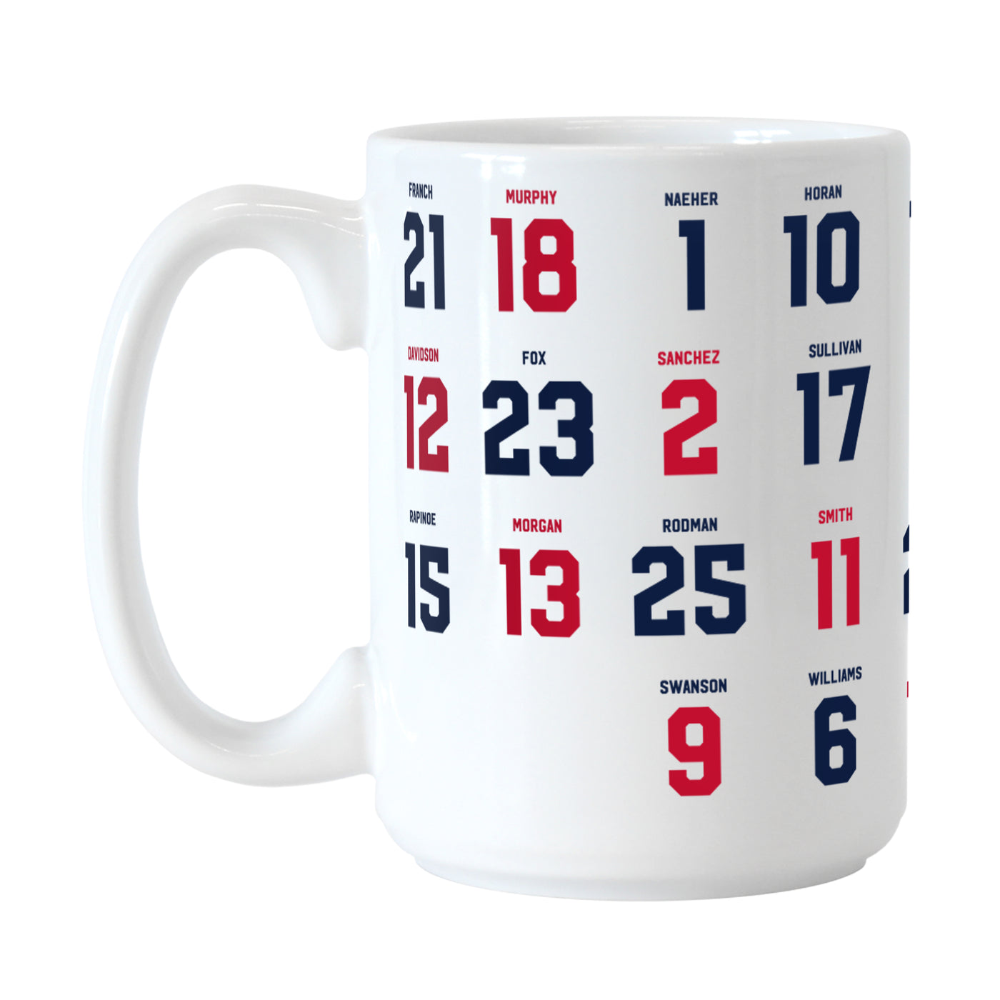 US Womens Soccer Roster 15oz Sublimated Mug - Logo Brands