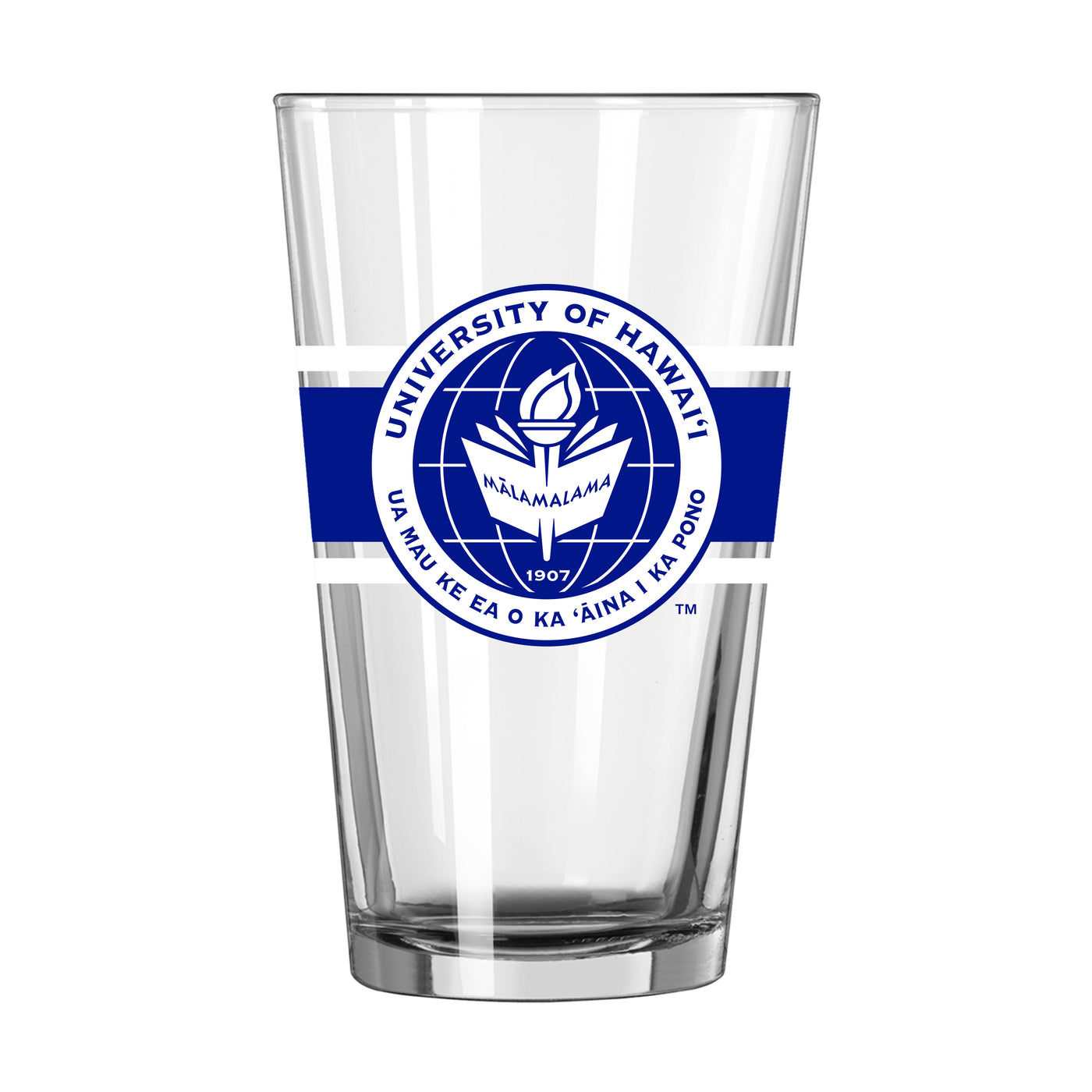 Hawaii - Kapi'olani 16oz Stripe Pint Glass - Logo Brands