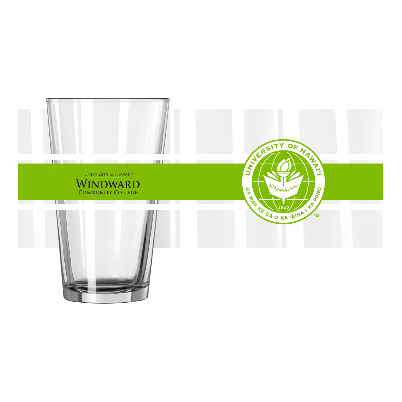 Hawaii - Windward 16oz Stripe Pint Glass