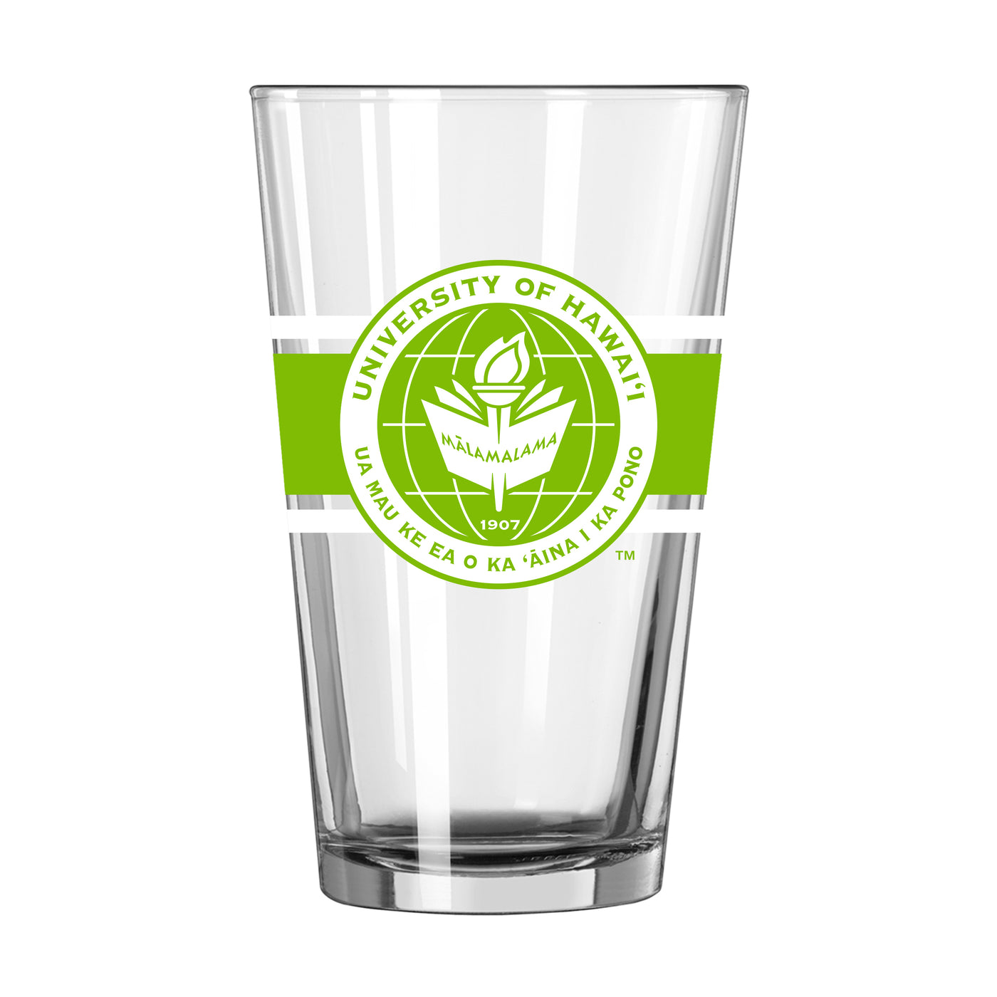 Hawaii - Windward 16oz Stripe Pint Glass - Logo Brands