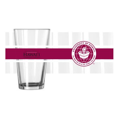 Hawaii Community Colleges 16oz Stripe Pint Glass